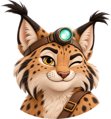 La mascota de Mapa Secreto, un lince ibérico, guiñando un ojo